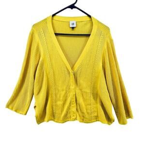 Cabi Size Small Sunny Sweater Cardigan Snap Front Oversized Boxy Yellow 5637
